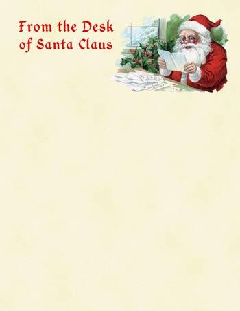 Printable Santa Letter #14 - Vintage From the Desk of Santa Claus