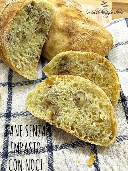 pane senza impasto con noci