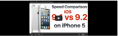 Test di velocità in video tra iOS 9.2 vs iOS 9.1
