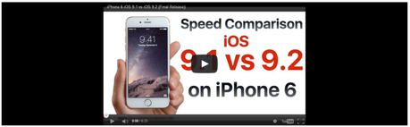 Test di velocità in video tra iOS 9.2 vs iOS 9.1
