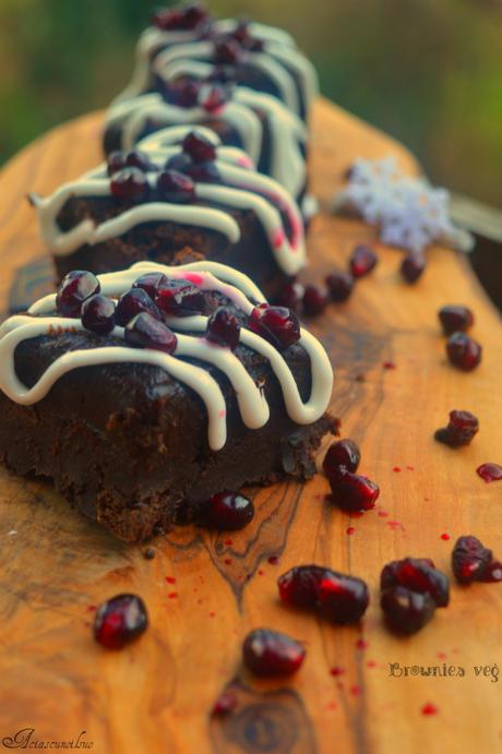 Brownies con melagrana, senza uova, senza burro