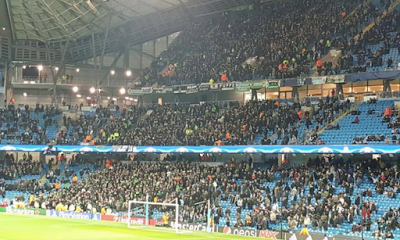 (VIDEO)Borussia Mönchengladbach's fans jumping at the Etihad Stadium