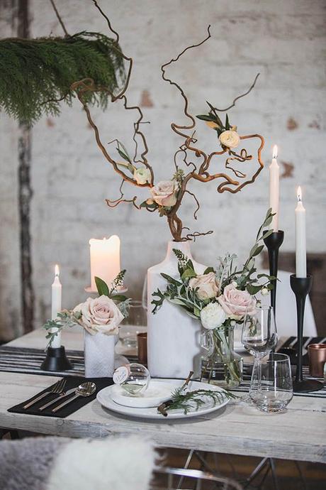 Christmas wedding table decorations