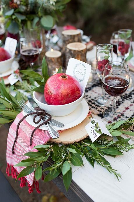 Christmas wedding table decorations