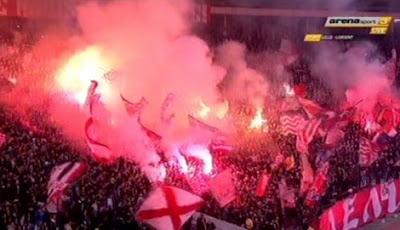 (VIDEO)Delije tonight with big pyroshow Crvena Zvezda-Radnik Surdulica