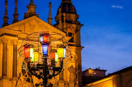 Artist lights in the St. Carlo Square