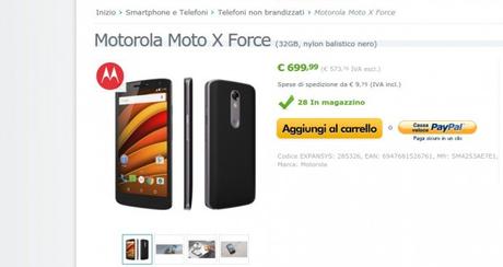 Motorola Moto X Force  32GB  nylon balistico nero   SM4253AE7E1   EXPANSYS Italia