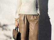 Culottes pelle, maglione cozy lace beige