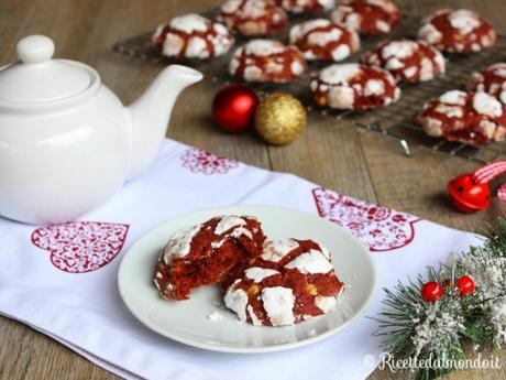 Red velvet crinkle cookies