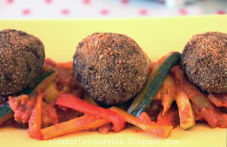 La Friggitoria - Polpette di Carne con Ragù di Verdure e Salsa di Pomodoro or Meatballs with Vegetable Ragout