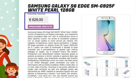 Samsung Galaxy S6 Edge SM G925F White Pearl 128GB   Gli Stockisti  Smartphone  cellulari  tablet  accessori telefonia  dual sim e tanto altro