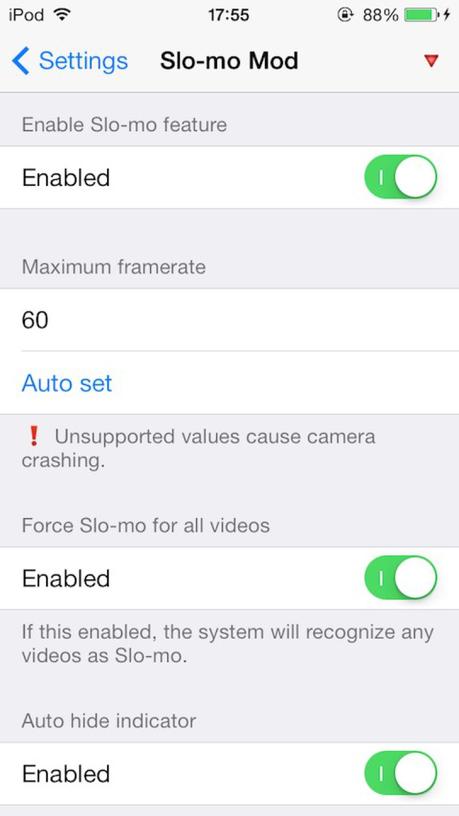 Tweak Cydia (iOS 9.x.x) – Slo-mo Mod si aggiorna supportando adesso anche iOS 9.x.x [Aggiornato Vers. 1.4-9]