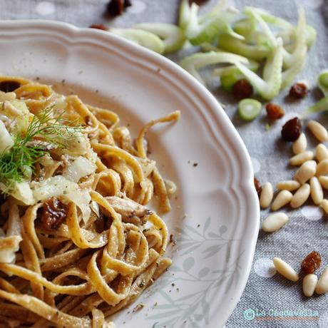 lacaccavella, lucianamosconi, tagliatellefarro, finocchi, sardine, uvetta, pinoli