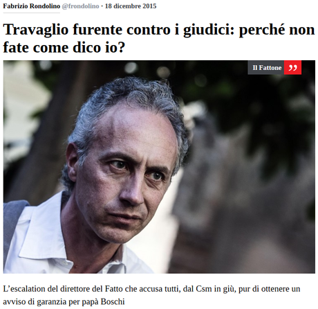 Anche oggi per il mitico frondolino il problema dei problemi è Marco Travaglio