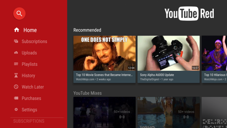 Youtube per Android TV update 2