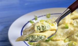 Ravioli con formaggio di capra e basilico