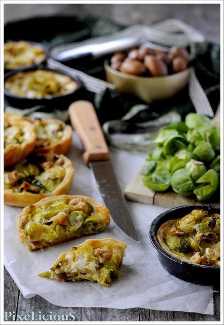 Sfogliatine di Ricotta con Cavoletti di Bruxelles, Taleggio e Noci