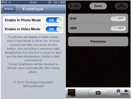 Tweak Cydia (iOS 9.x.x) – FrontFlash si aggiorna correggendo qualche problema anche su iOS 9.x.x [Aggiornato Vers. 1.6-4]