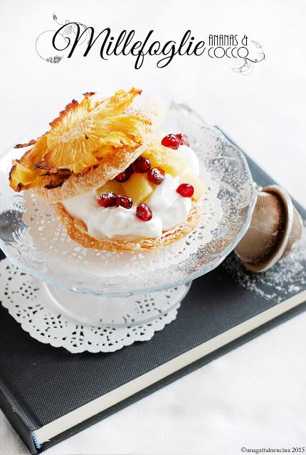 Millefoglie di ananas e cocco |  Pineapple and coconut millefeuille