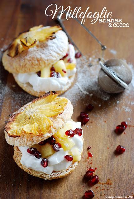 Millefoglie di ananas e cocco |  Pineapple and coconut millefeuille