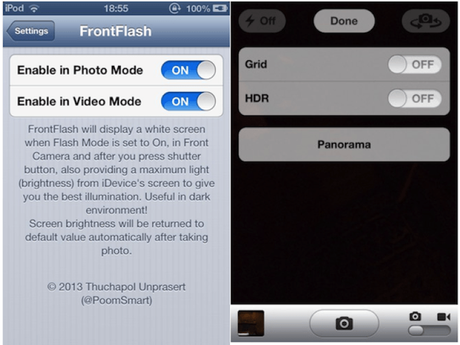 Cydia (iOS 9.x.x) – FrontFlash si aggiorna correggendo ancora qualche altro problema [Aggiornato Vers. 1.6-7]