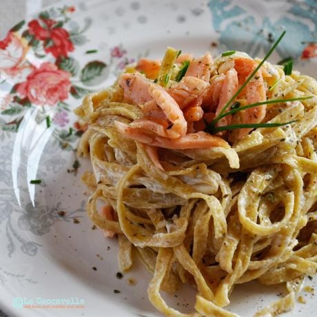 lacaccavella, lucianamosconi, tagliatelleintegrali, salmone, robiola, aneto, ricettenatale