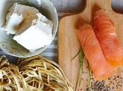 Tagliatelle integrali salmone affumicato robiola profumo aneto