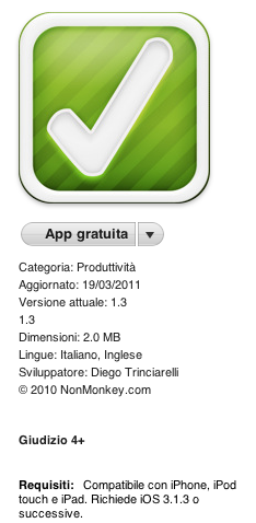 NeatList applicazione gratuita per iPhone, che ci permette di tenere sotto controllo le nostre attività