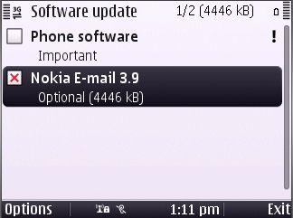 Aggiornamento App eMail (3.9) per Nokia E5, E52, E55 ed E72