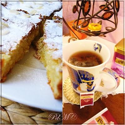 Torta alle mandorle di Santiago e tea a merenda