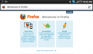 Firefox 4 mobile schermata benvenuto 300x175 Disponibile Mozilla Firefox  per Android