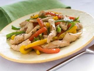 Fajitas di pollo ai peperoni