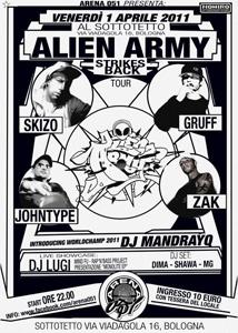 ALIEN ARMY REUNION // Skyzo, Gruff, Zak, Jhonny Type & Lugi live @ Sottotetto 1/04