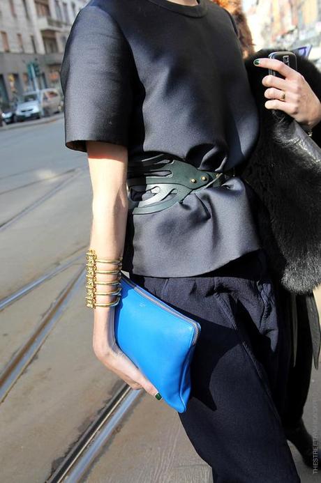 In the Street...Taylor and her magical blue bag