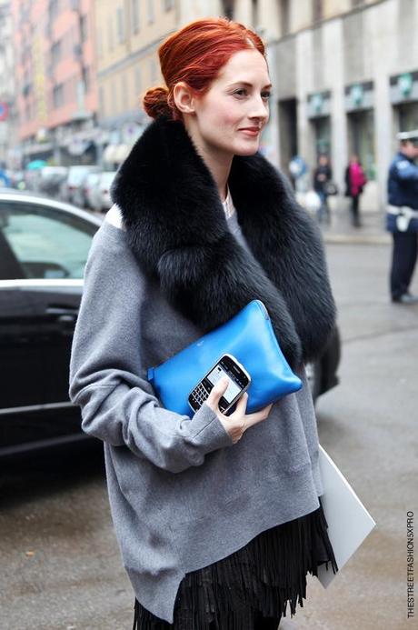 In the Street...Taylor and her magical blue bag