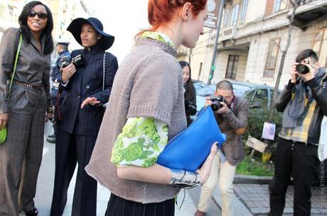 In the Street...Taylor and her magical blue bag