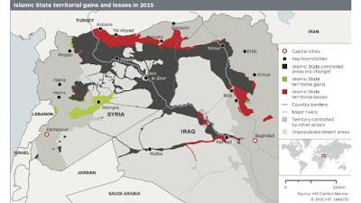 L'Isis ha perso il 14 per cento dei suoi territori nel 2015