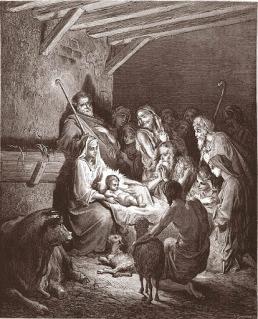 La Natività. Incisione di Gustave Doré, da La Galleria BIblica di G. Doré