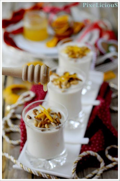 Mousse di Ricotta all’Arancia con Pinoli e Miele di Cardo