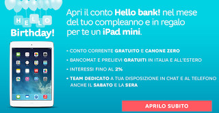 Hello Birthday! Hello Bank regala iPad Mini