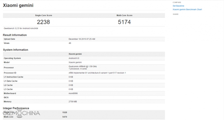 xiaomi gemini Mi5 snapdragon 820 geekbench downgrade