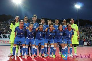 Nazionale italiana di futsal femminile all'esordio nella prima amichevole con l'Ungheria