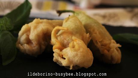 La Friggitoria - Fiori di Zucca in Pastella Ripieni di Ricotta e Erbe Aromatiche or Battered Squash Blossoms Filled with Ricotta Cheese and Herbs