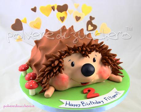 cake design pasta di zucchero torta riccio polvere di zucchero compleanno bimbo