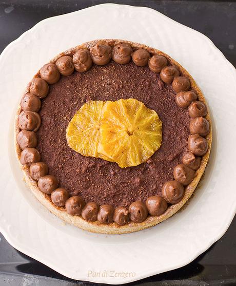 crostata con arance caramellate al rum e cioccolato