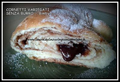 CORNETTI CON NUTELLA, MARMELLATA E VARIEGATI - SENZA BURRO (Bimby) di Laura Lau