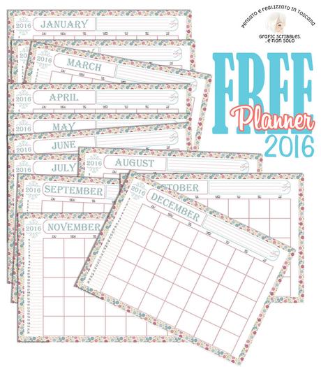 Free Printable Panning mensile per il 2016