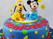 Torta decorata 1°compleanno baby Topolino Pluto Disney pasta zucchero