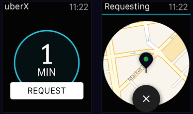 Uber Apple Watch screenshot