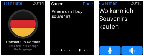 ITranslate Apple Watch screenshot